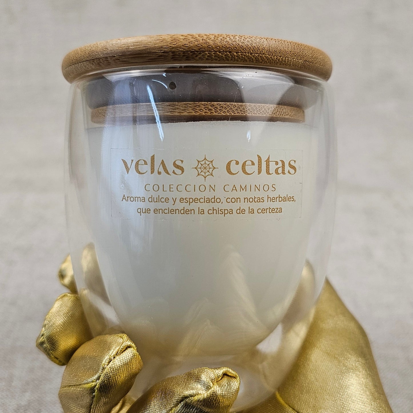 Vela Caminos tapa bambú