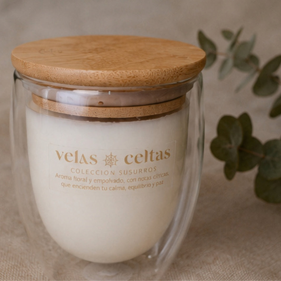 Vela Susurros tapa bambú